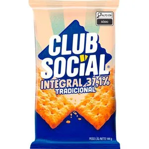 Biscoito Club Social Integral Multipack com 144g